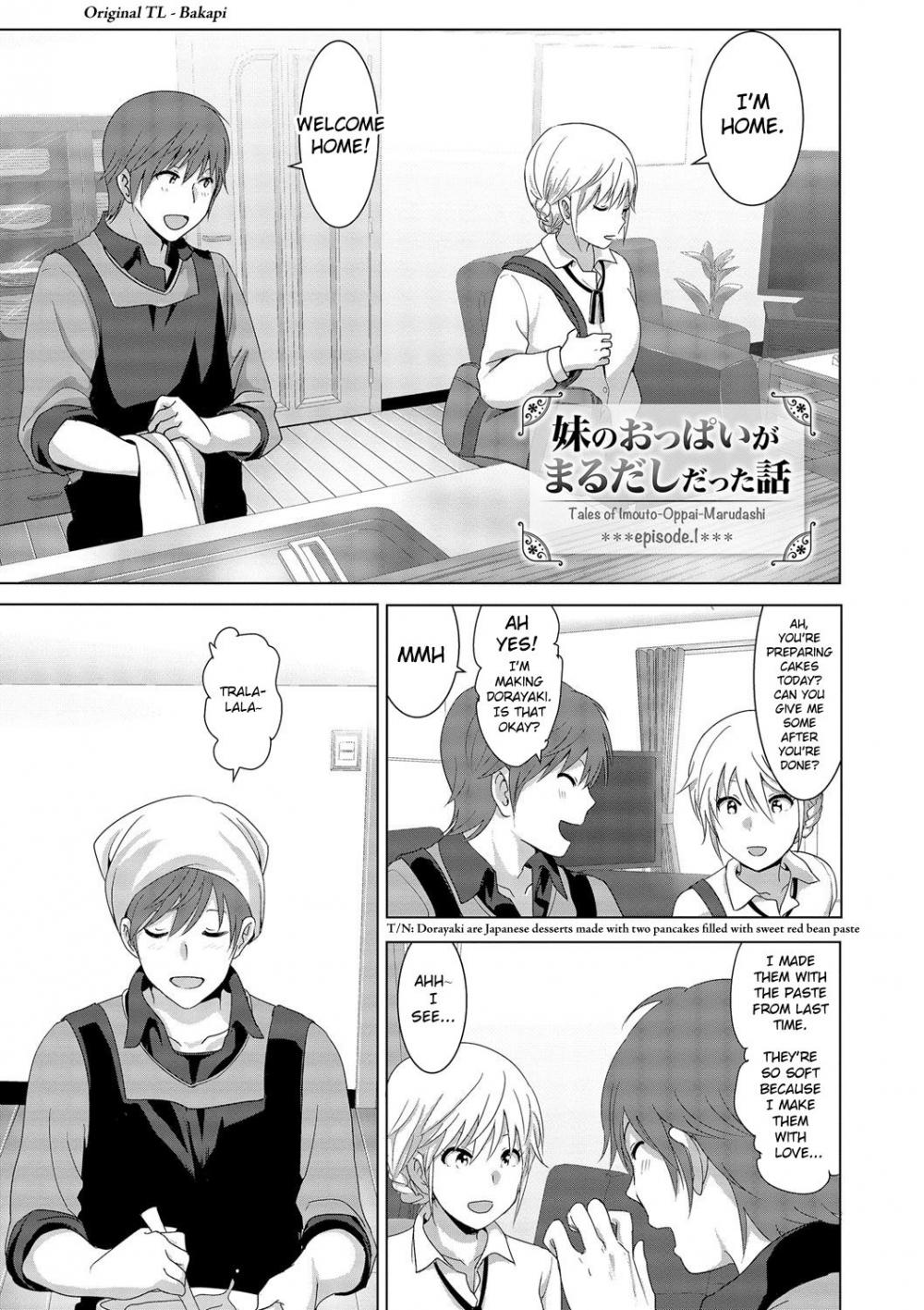 Hentai Manga Comic-Imouto no Oppai ga Marudashi Datta Hanashi-Chapter 1-2